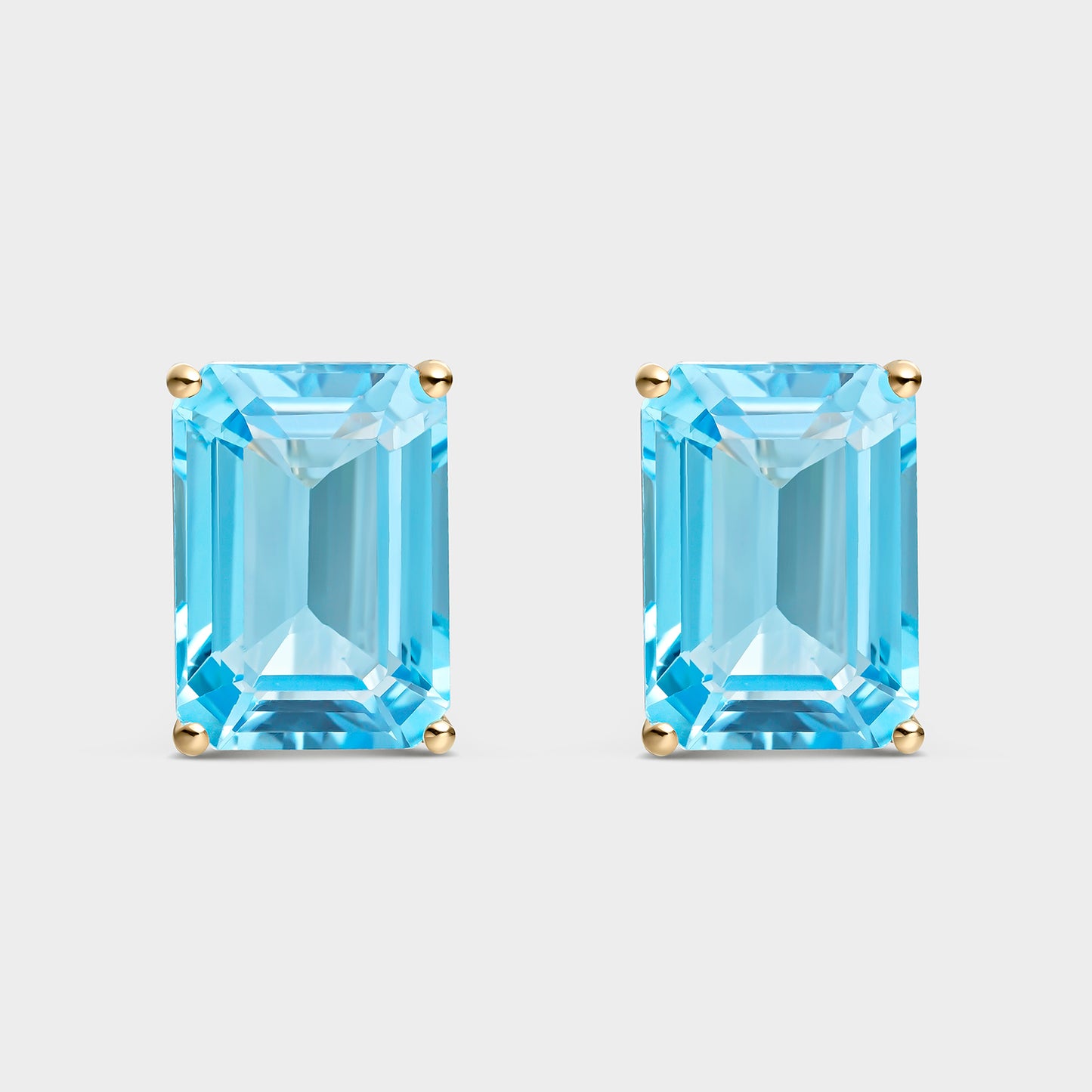 PENDIENTES ORO AMARILLO 18KTS TOPACIO SWISS OCTOGONAL