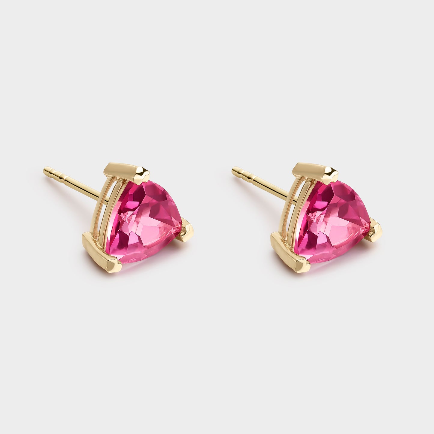 PENDIENTES ORO AMARILLO 18K TOPACIOS ROSAS TRILLÓN