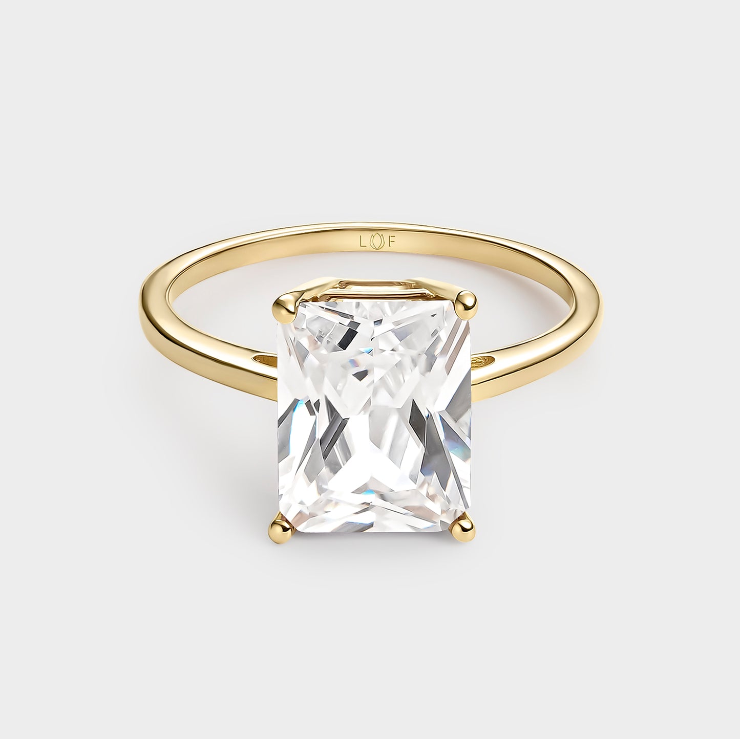 ANILLO ORO AMARILLO 18K TOPACIO BLANCO OCTOGONAL