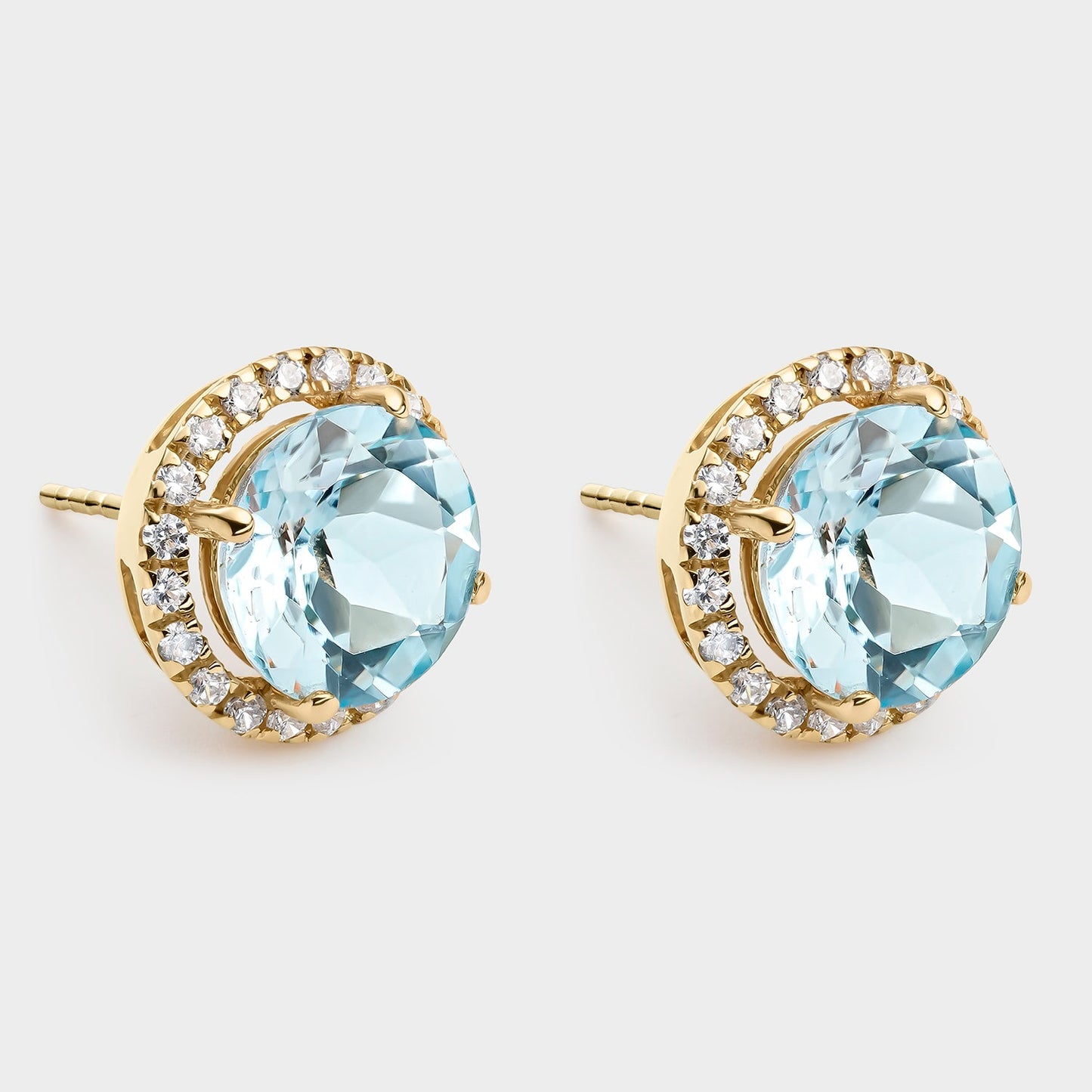 PENDIENTES ORO AMARILLO 18K TOPACIO CENTRAL Y CIRCONITAS