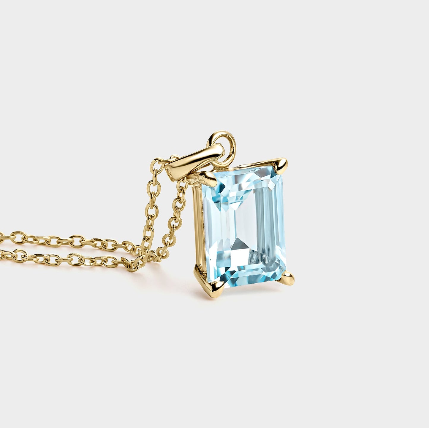 COLLAR ORO AMARILLO 18K TOPACIO OCTOGONAL
