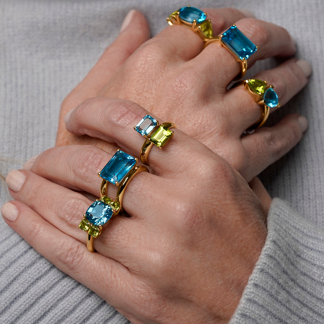 ANILLO ORO AMARILLO 18K TOPACIO SWISS OCTOGONAL