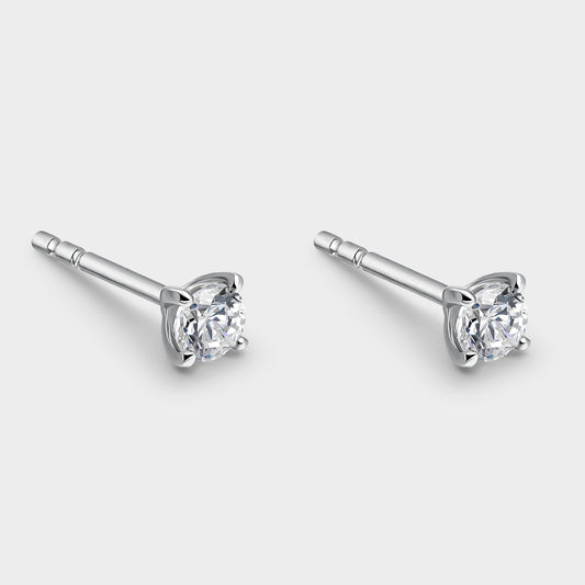 PENDIENTES ORO BLANCO 18K Y DIAMANTES 0,10 CTS