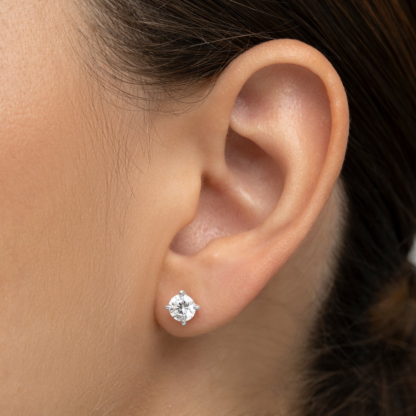 PENDIENTES ORO BLANCO 18K Y DIAMANTES 0,25 CTS