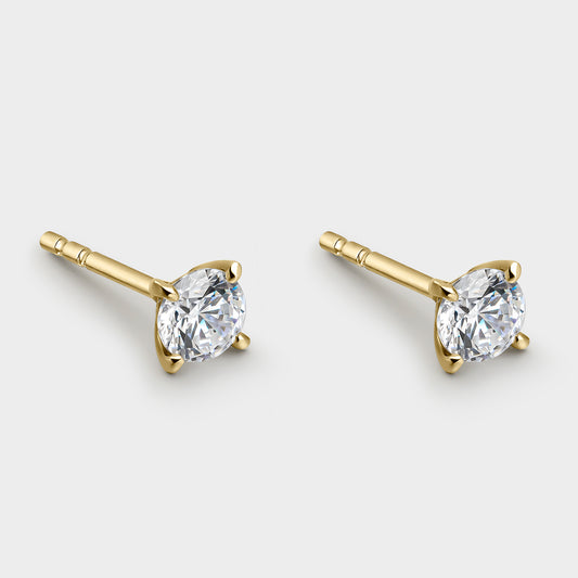 PENDIENTES ORO AMARILLO 18K Y DIAMANTES 0,25 CTS