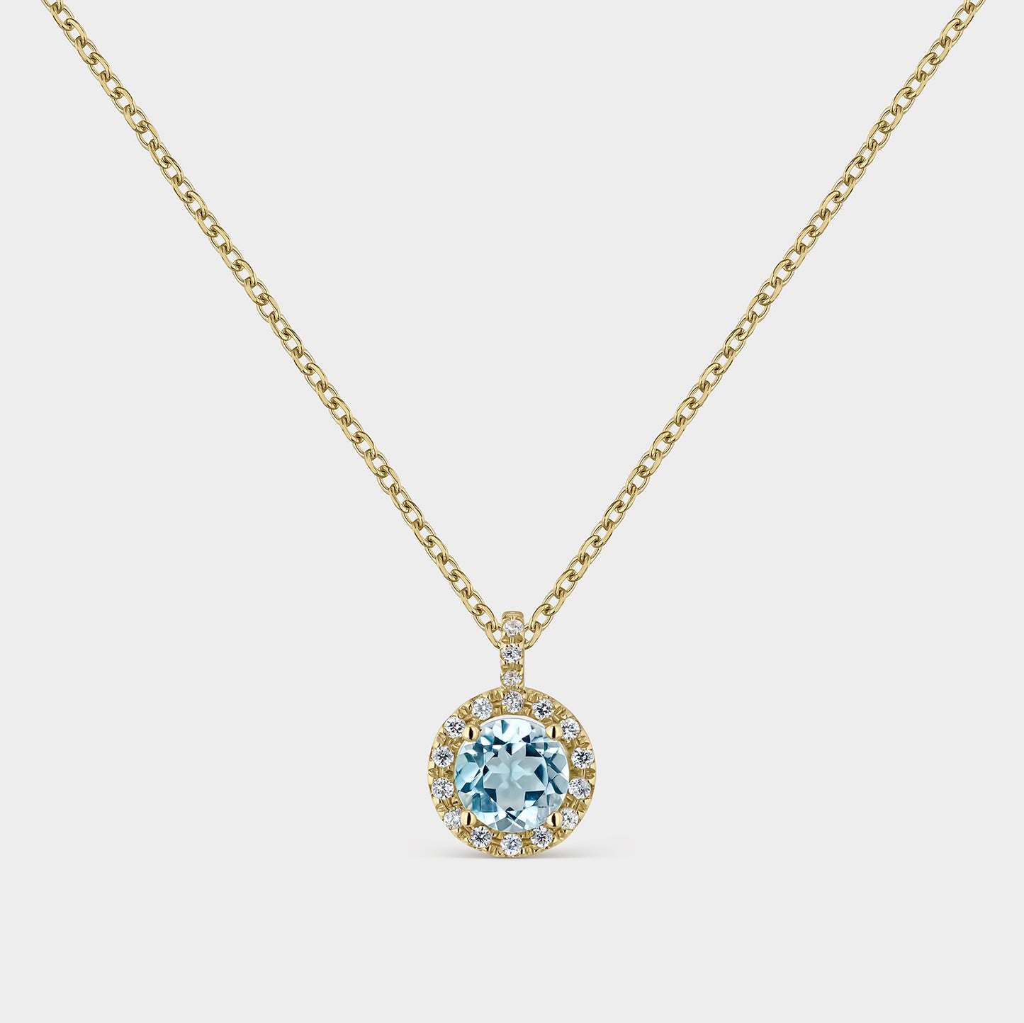 COLLAR ORO AMARILLO 18K TOPACIO CENTRAL Y CIRCONITAS