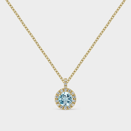 COLLAR ORO AMARILLO 18K TOPACIO CENTRAL Y CIRCONITAS