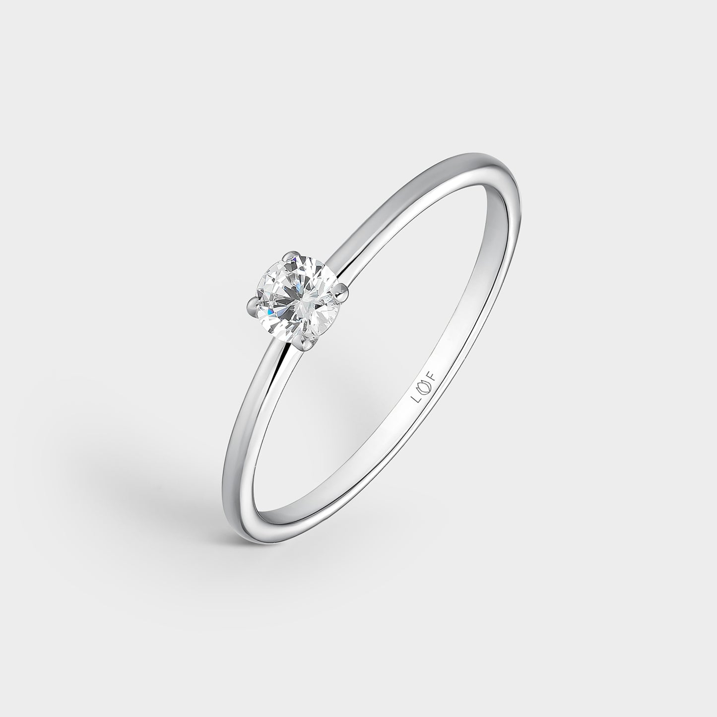 ANILLO SOLITARIO ORO BLANCO 18K Y DIAMANTE 0,10 CTS