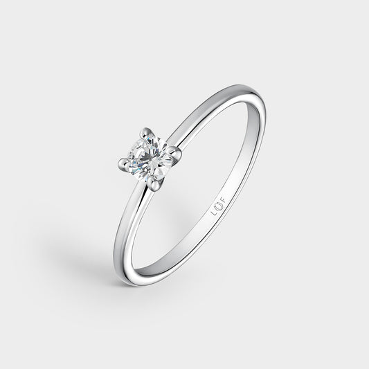 ANILLO SOLITARIO ORO BLANCO 18K Y DIAMANTE 0,20 CTS