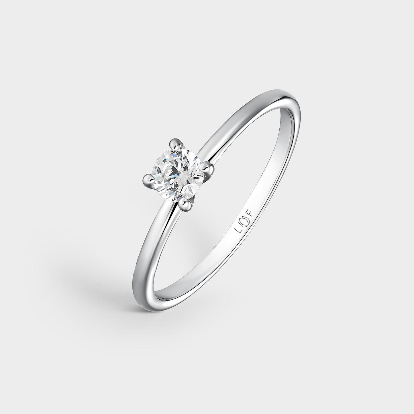 ANILLO SOLITARIO ORO BLANCO 18K Y DIAMANTE 0,25 CTS