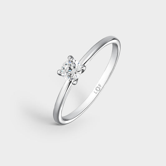 ANILLO SOLITARIO ORO BLANCO 18K Y DIAMANTE 0,25 CTS