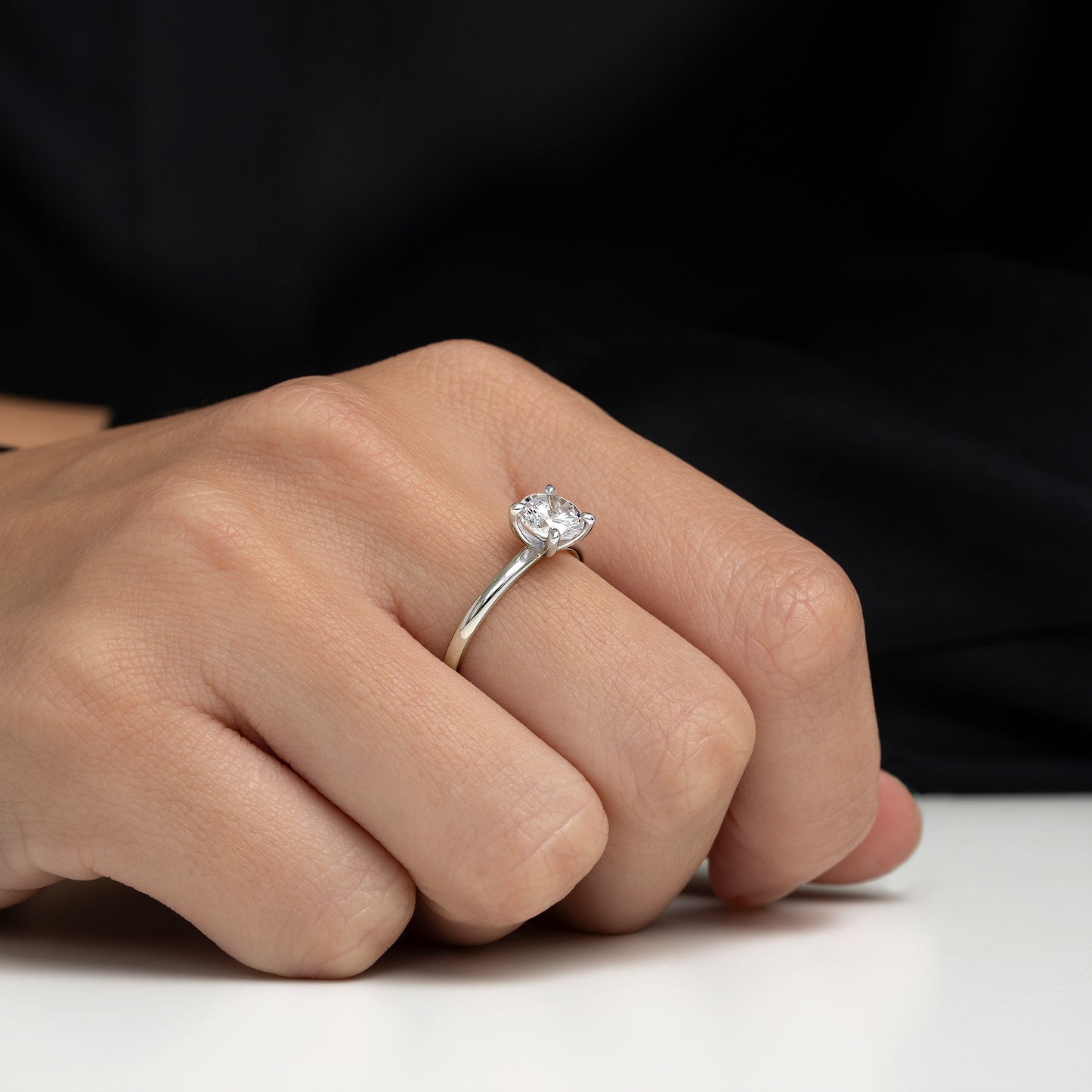 ANILLO SOLITARIO ORO BLANCO 18K Y DIAMANTE 1 CTS