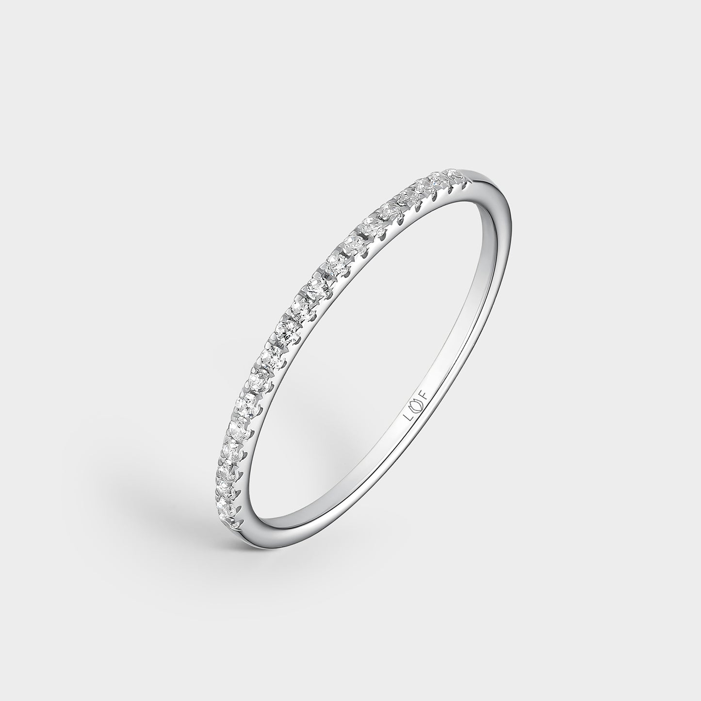 MEDIA ALIANZA ORO BLANCO 18K Y 20 DIAMANTES 0,12 CTS