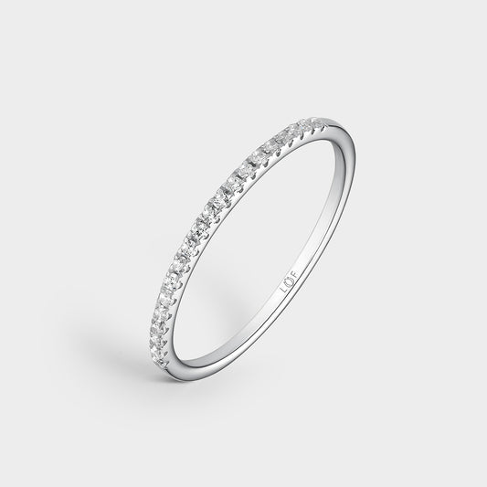 MEDIA ALIANZA ORO BLANCO 18K Y 20 DIAMANTES 0,12 CTS