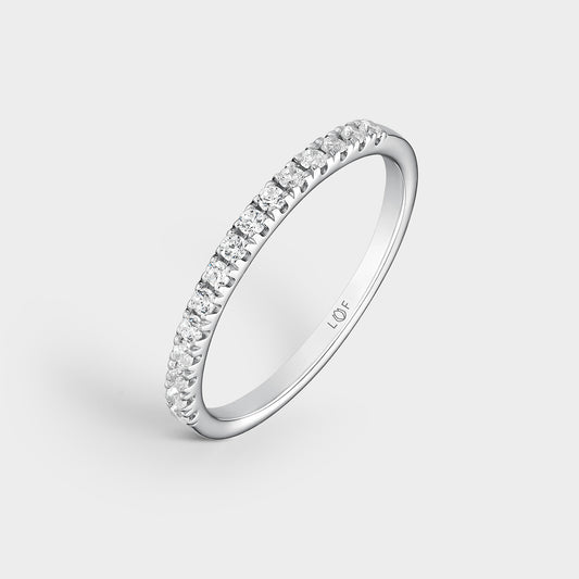 MEDIA ALIANZA ORO BLANCO 18K Y 15 DIAMANTES 0,225 CTS