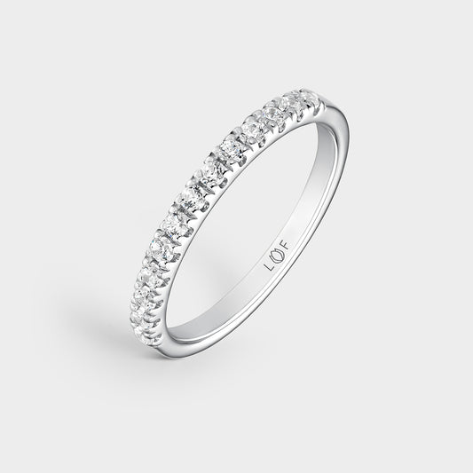 MEDIA ALIANZA ORO BLANCO 18K Y 13 DIAMANTES 0,325 CTS