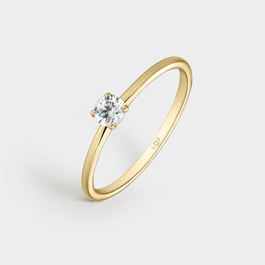 ANILLO SOLITARIO ORO AMARILLO 18K Y DIAMANTE 0,10 CTS