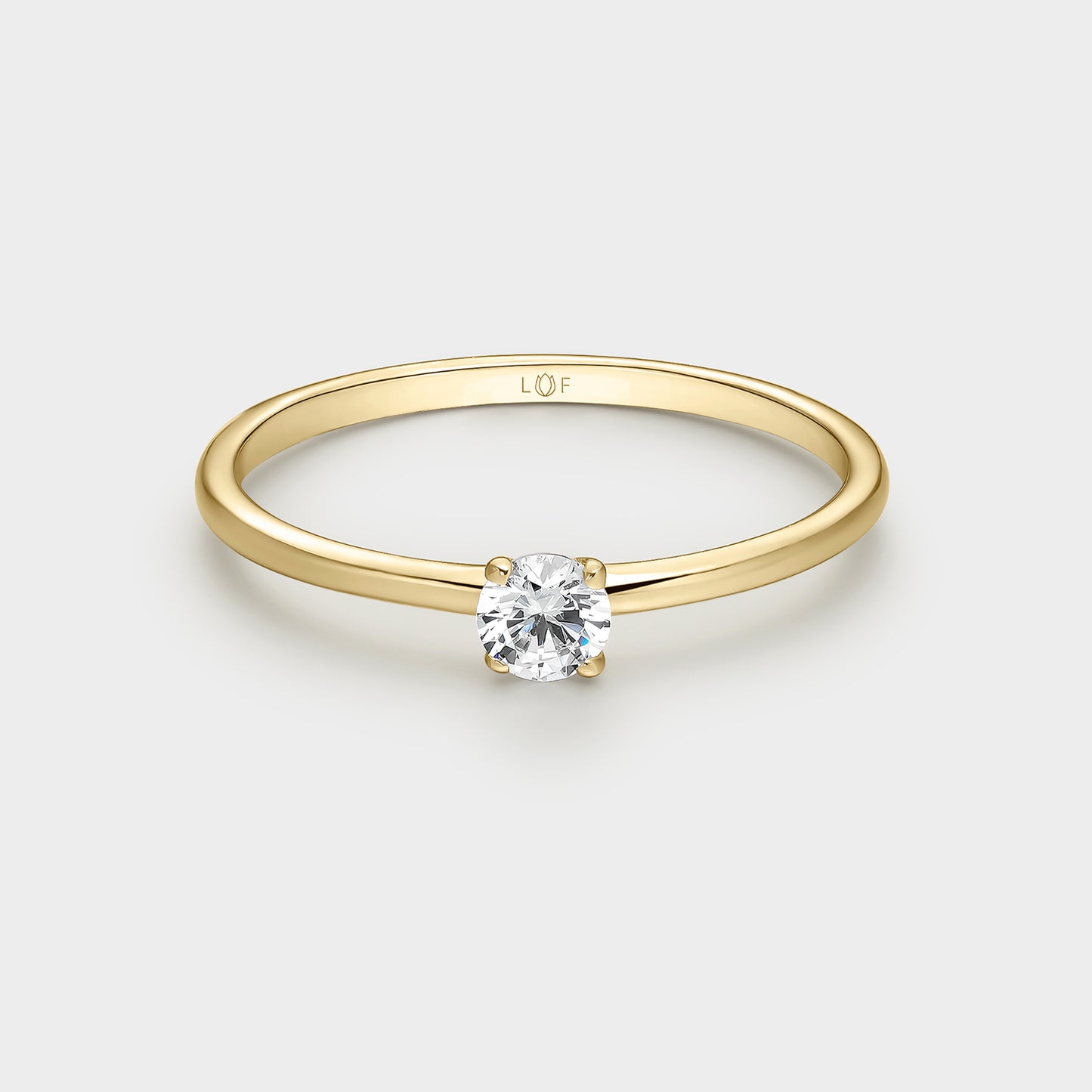 ANILLO SOLITARIO ORO AMARILLO 18K Y DIAMANTE 0,10 CTS