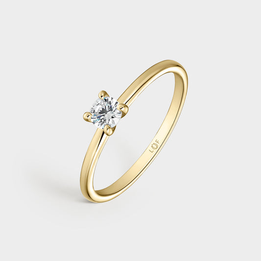 ANILLO SOLITARIO ORO AMARILLO 18K Y DIAMANTE 0,20 CTS