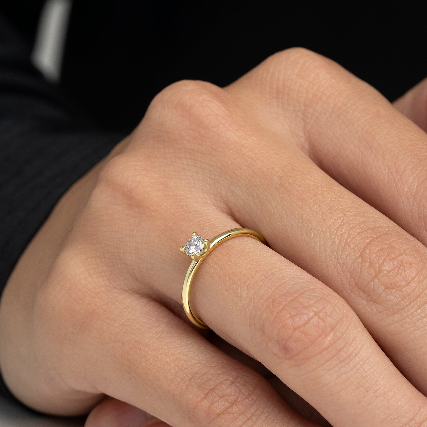 ANILLO SOLITARIO ORO AMARILLO 18K Y DIAMANTE 0,20 CTS