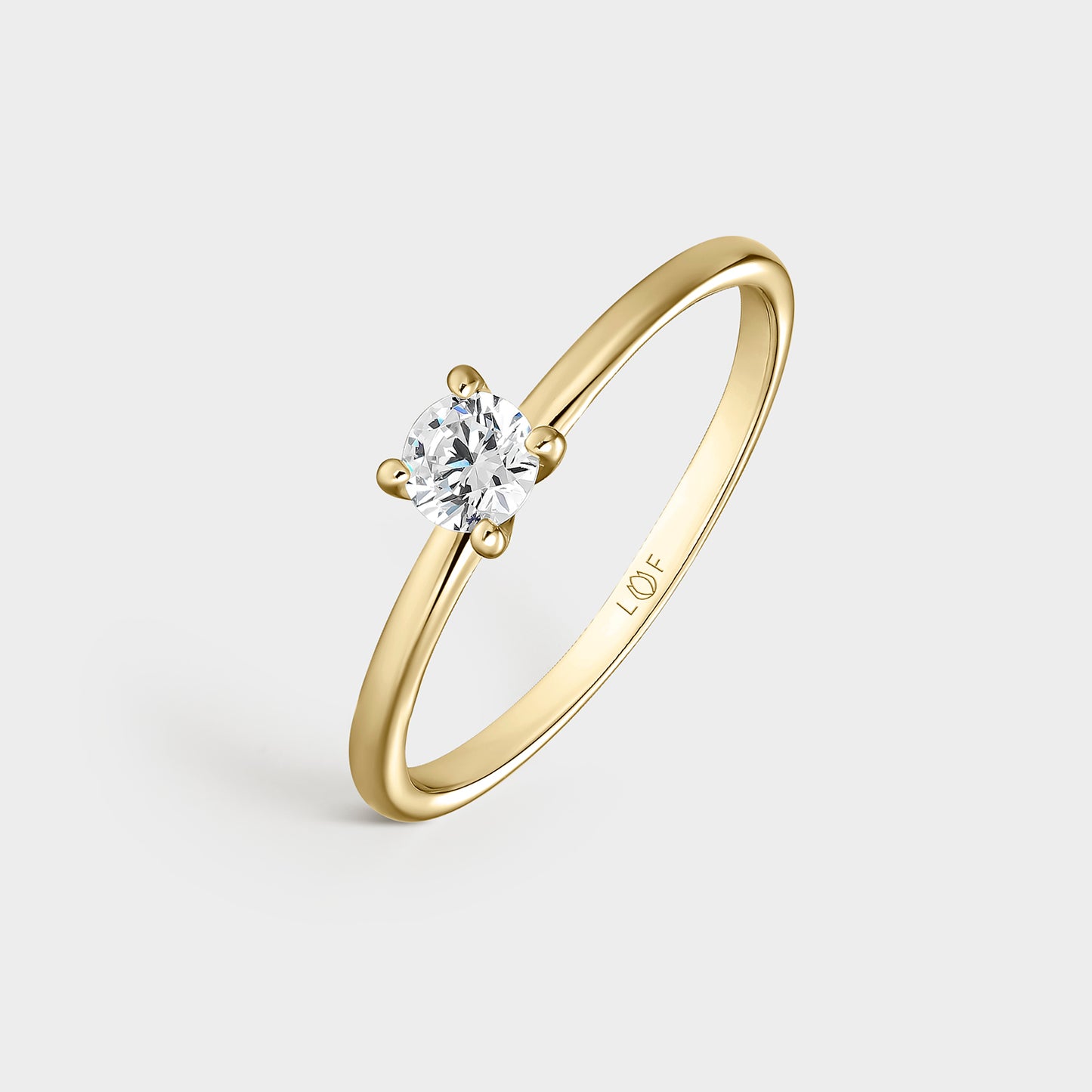 ANILLO SOLITARIO ORO AMARILLO 18K Y DIAMANTE 0,25 CTS