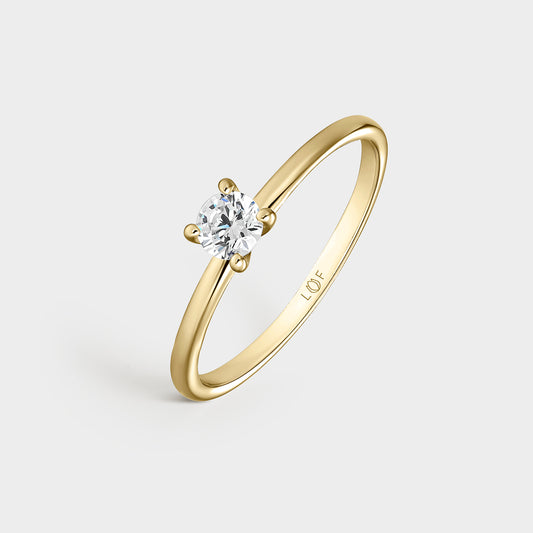 ANILLO SOLITARIO ORO AMARILLO 18K Y DIAMANTE 0,25 CTS