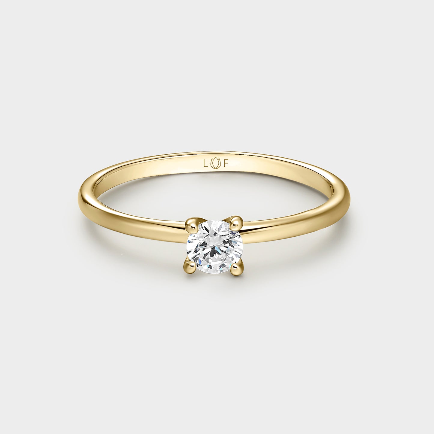ANILLO SOLITARIO ORO AMARILLO 18K Y DIAMANTE 0,25 CTS