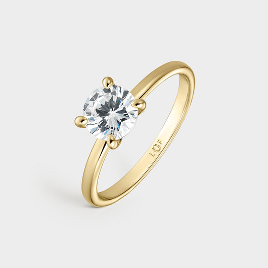 ANILLO SOLITARIO ORO AMARILLO 18K Y DIAMANTE 1 CTS