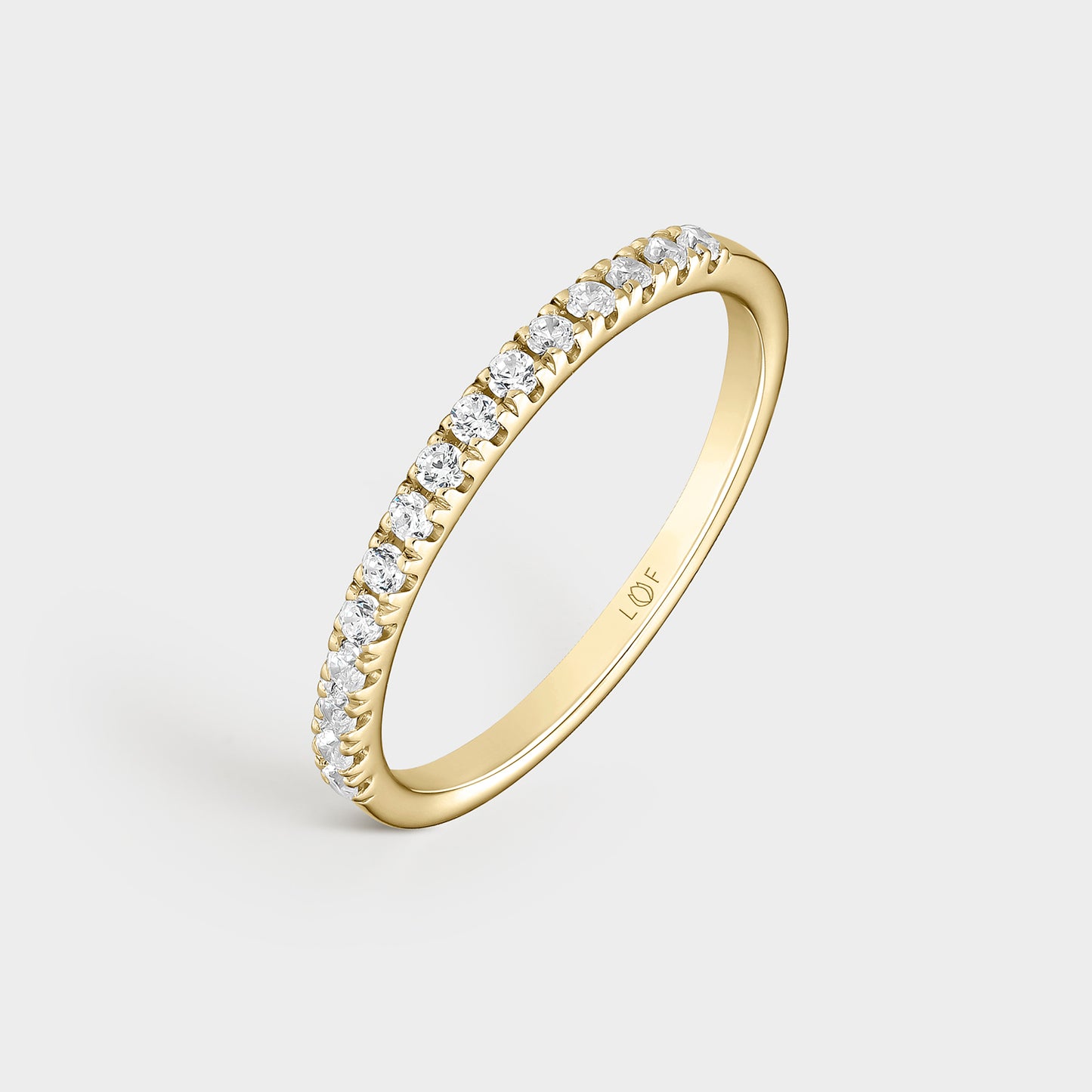 MEDIA ALIANZA ORO AMARILLO 18K Y 15 DIAMANTES 0,225 CTS