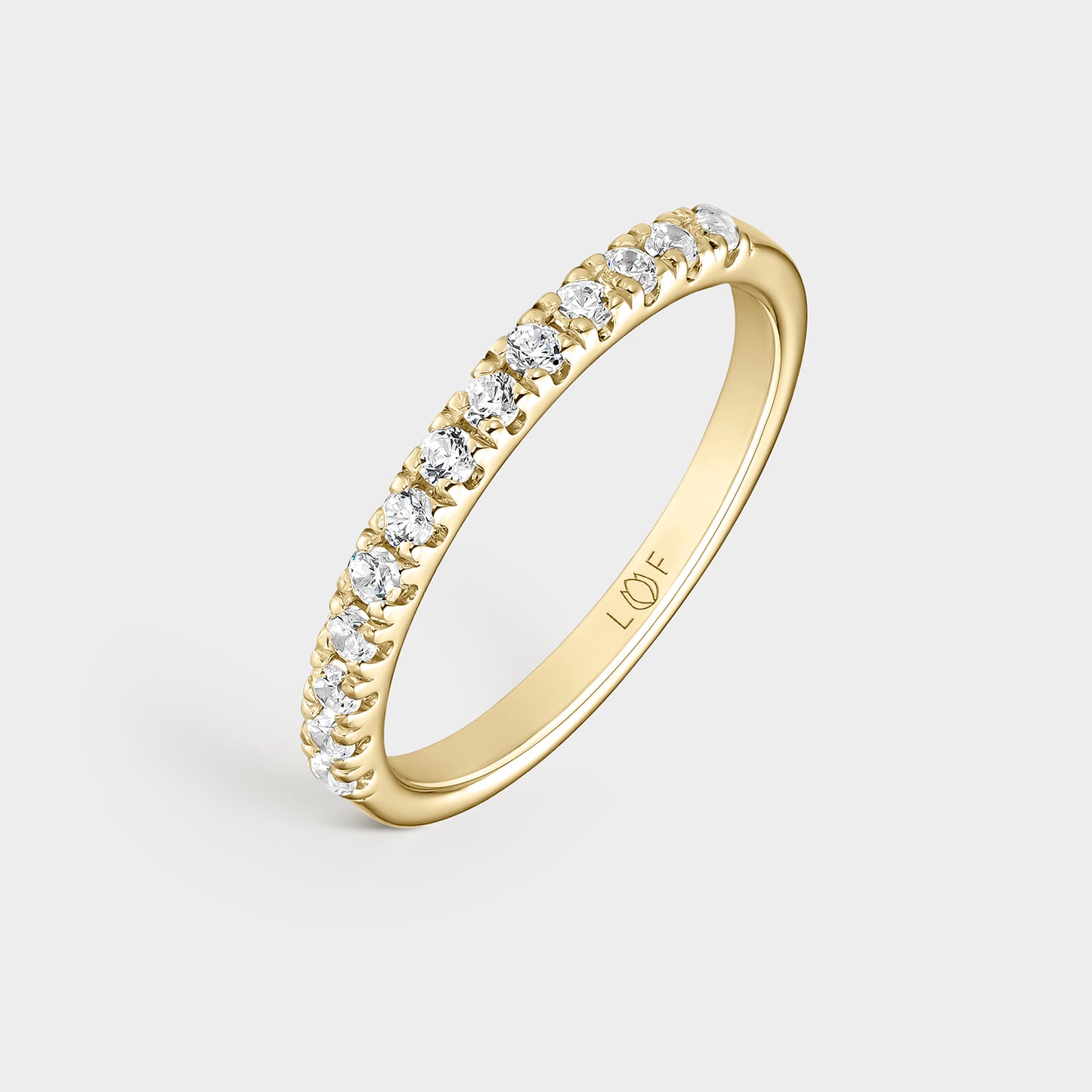 MEDIA ALIANZA ORO AMARILLO 18K Y 13 DIAMANTES 0,325 CTS