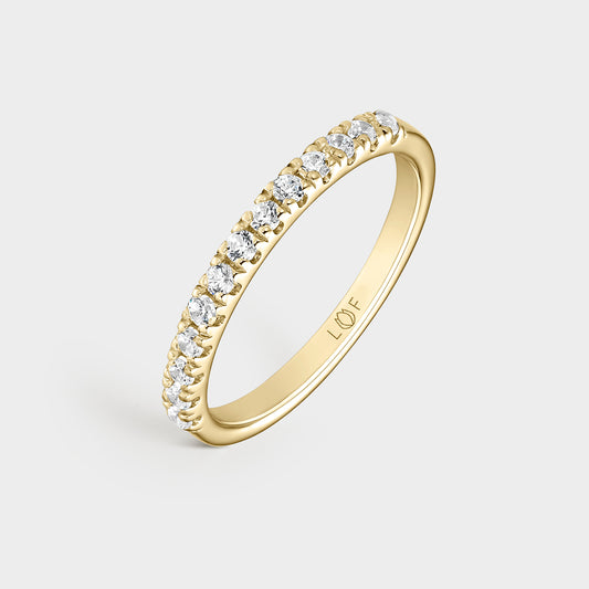 MEDIA ALIANZA ORO AMARILLO 18K Y 13 DIAMANTES 0,325 CTS