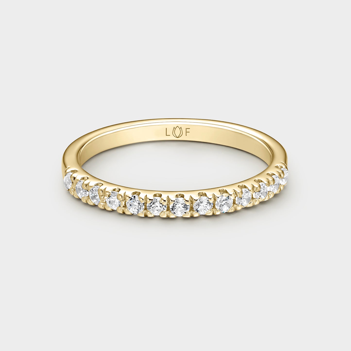 MEDIA ALIANZA ORO AMARILLO 18K Y 13 DIAMANTES 0,325 CTS