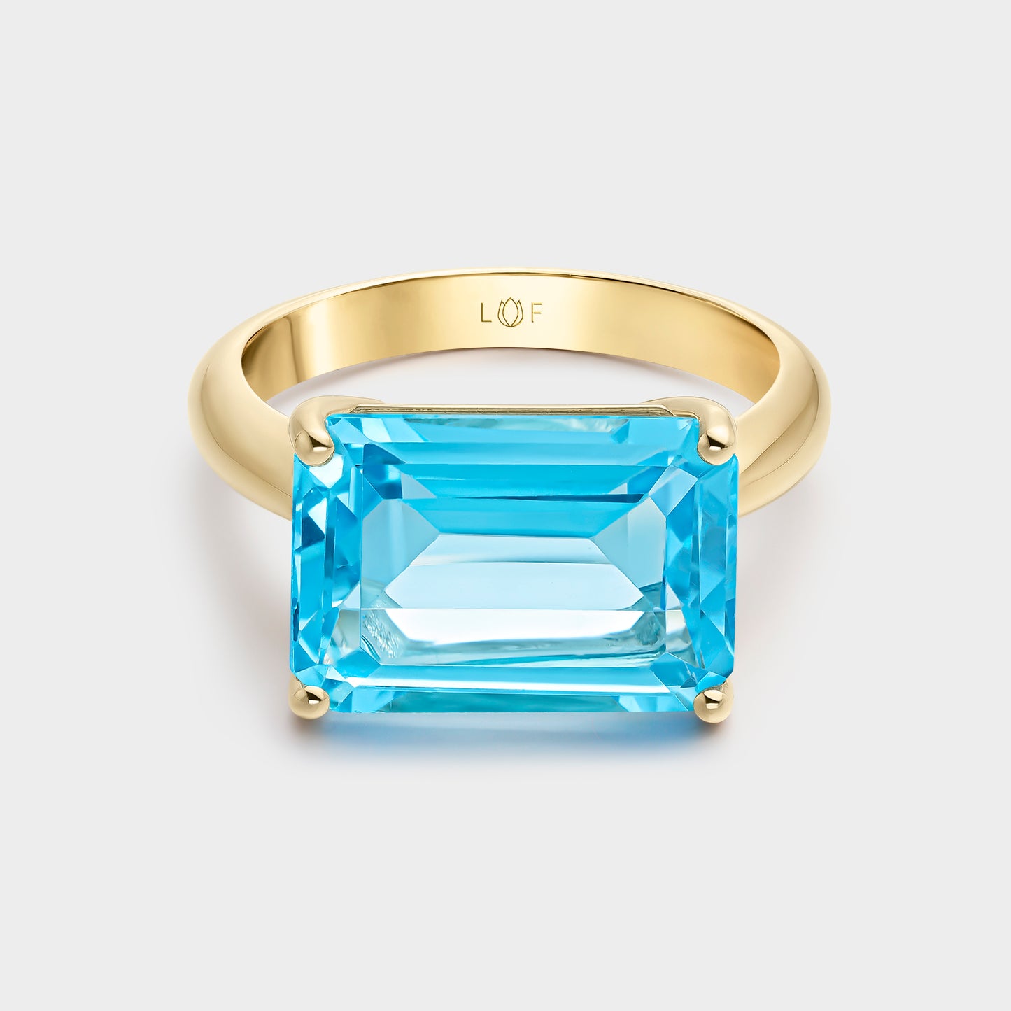 ANILLO ORO AMARILLO 18K TOPACIO SWISS OCTOGONAL