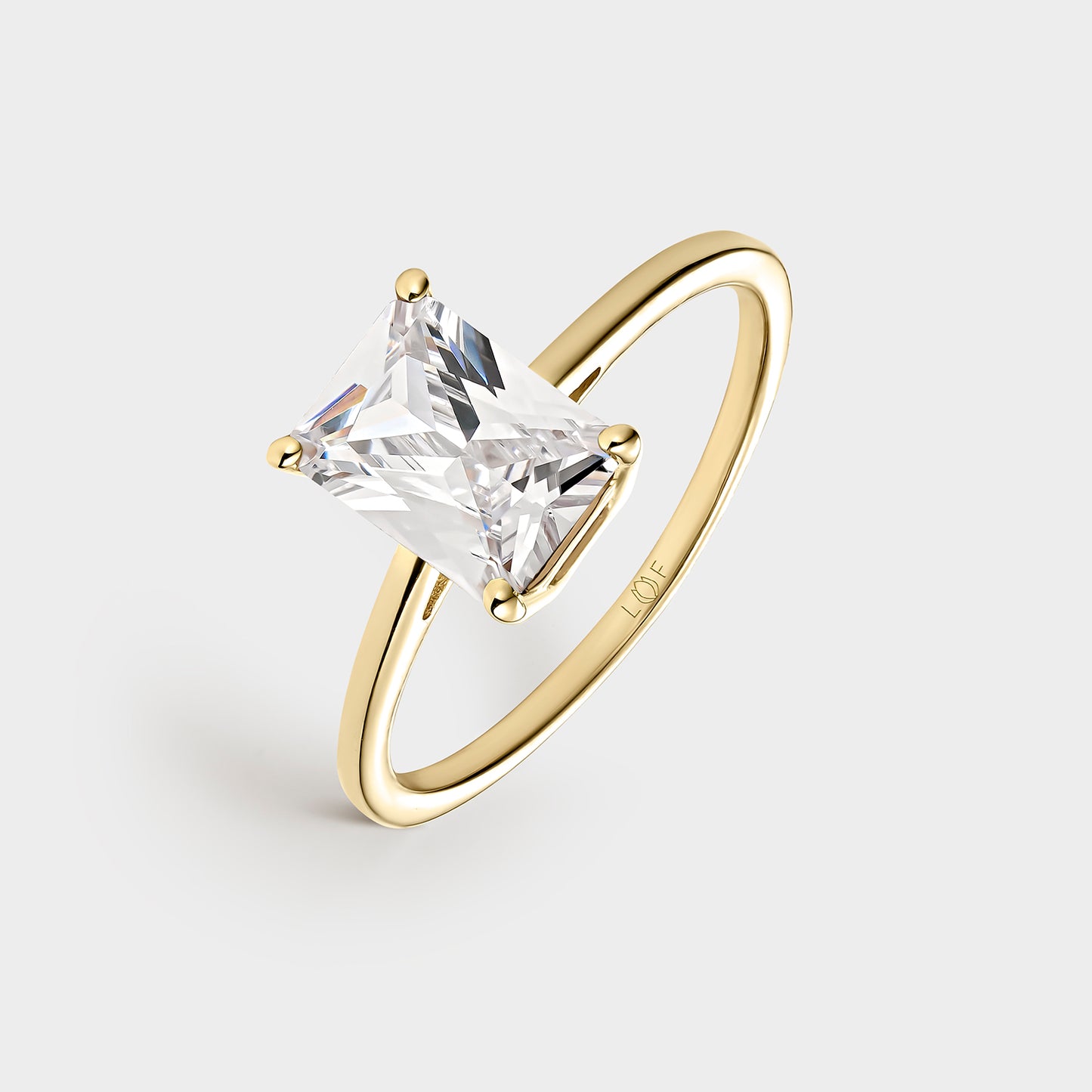 ANILLO ORO AMARILLO 18K TOPACIO BLANCO OCTOGONAL PEQ.
