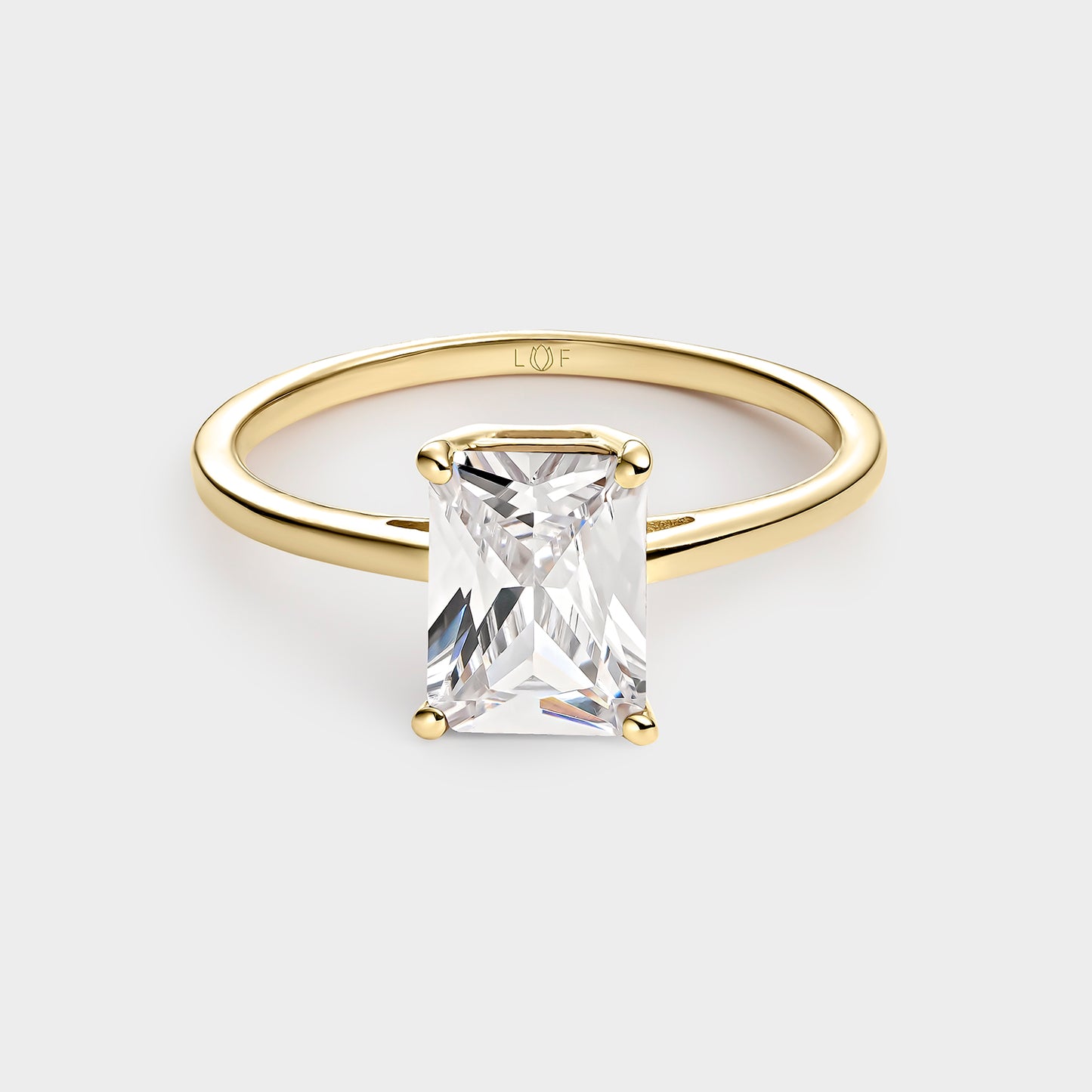 ANILLO ORO AMARILLO 18K TOPACIO BLANCO OCTOGONAL PEQ.