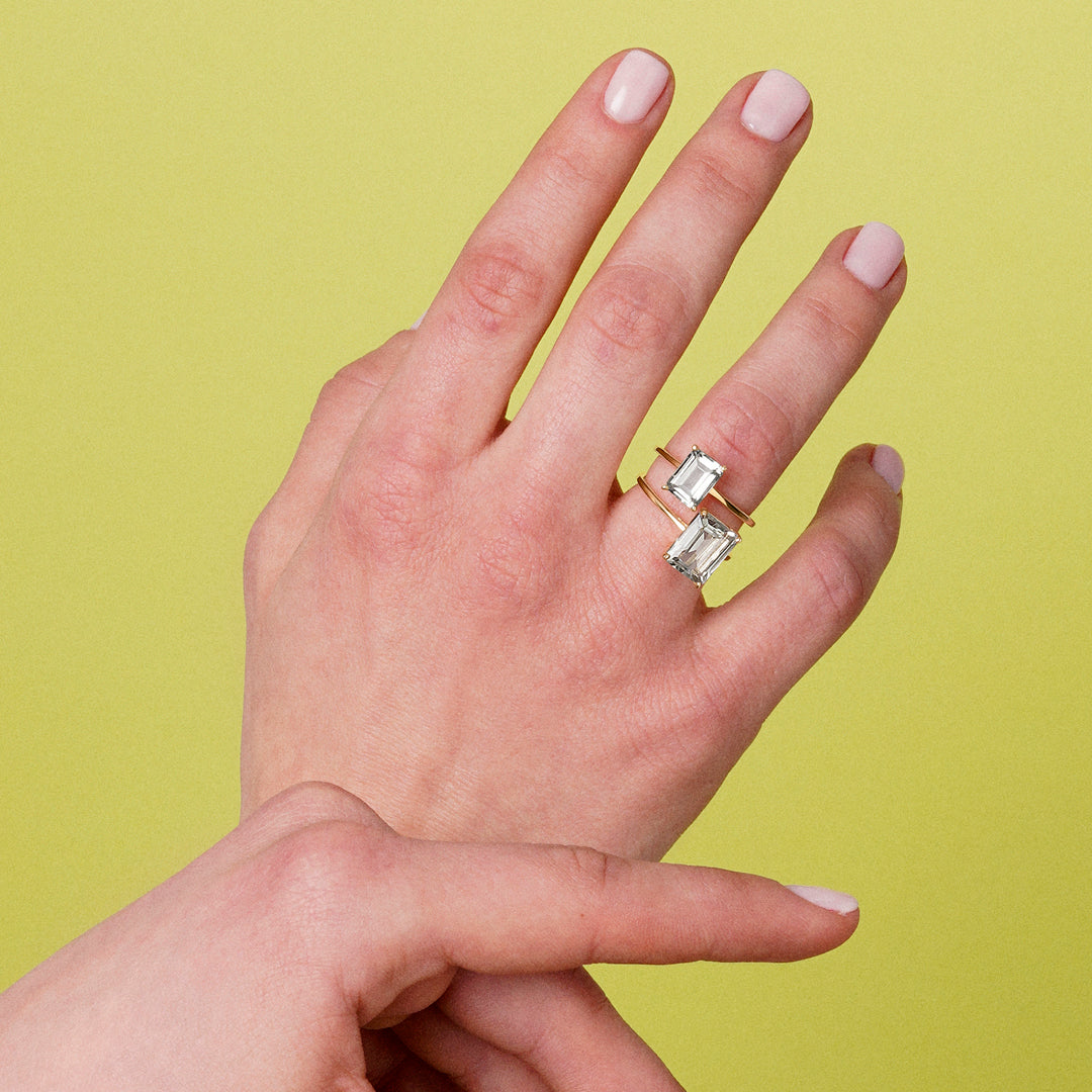 ANILLO ORO AMARILLO 18K AMATISTA VERDE OCTOGONAL