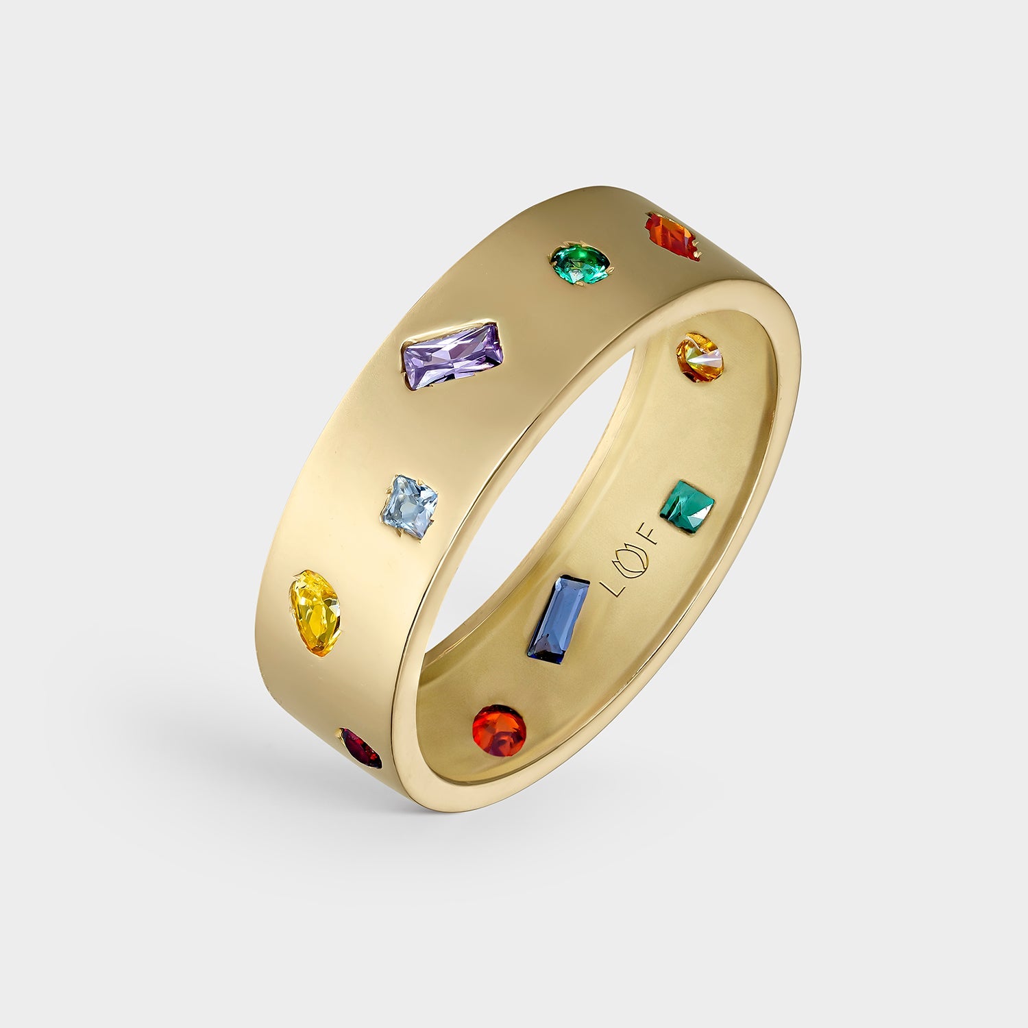 Anillo Oro Amarillo 18K Multipiedra Circonita Pera, Carré y Baguette